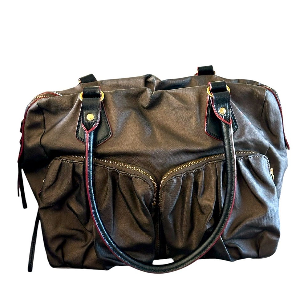 Casual Brown Leather Shoulder Bag with Distressed Finish